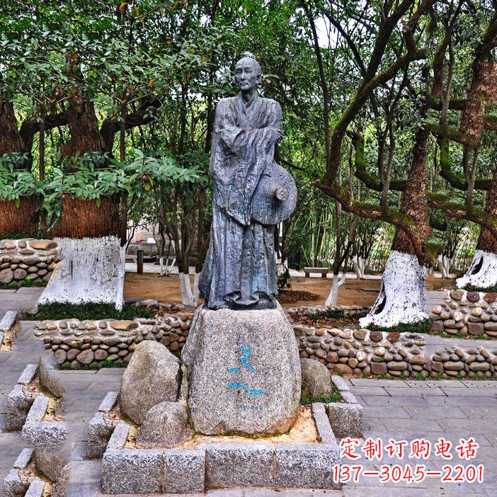 台州八大山人铜雕塑像-中国古代历史名人著名画家朱耷雕像