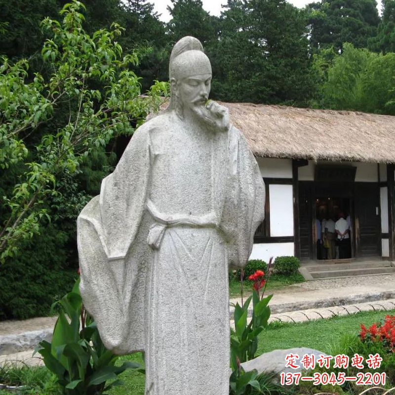 台州白居易石雕塑像-公园景区中国古代历史文化名人雕塑