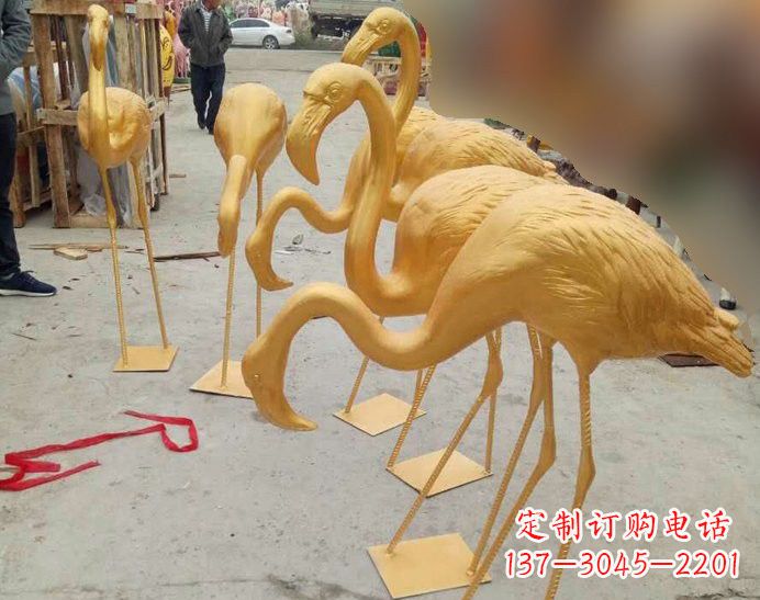 台州火烈鸟雕塑仿铜雕塑的精美杰作