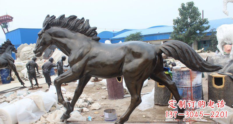 台州玻璃钢仿铜马广场动物雕塑精美雕塑装点繁华城市