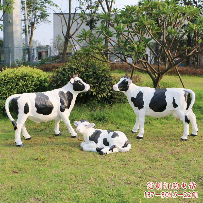 台州玻璃钢仿真奶牛雕塑 (2)