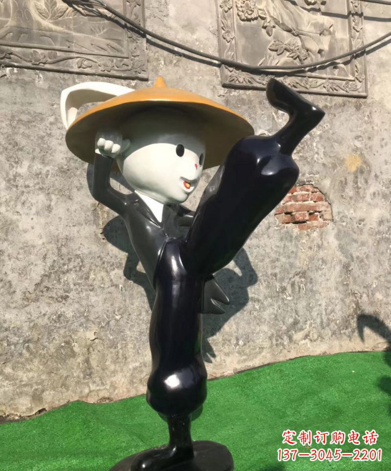 台州玻璃钢公园仿真兔子雕塑