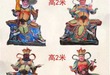 台州玻璃钢彩绘四大天王雕塑宏伟壮观的艺术珍品