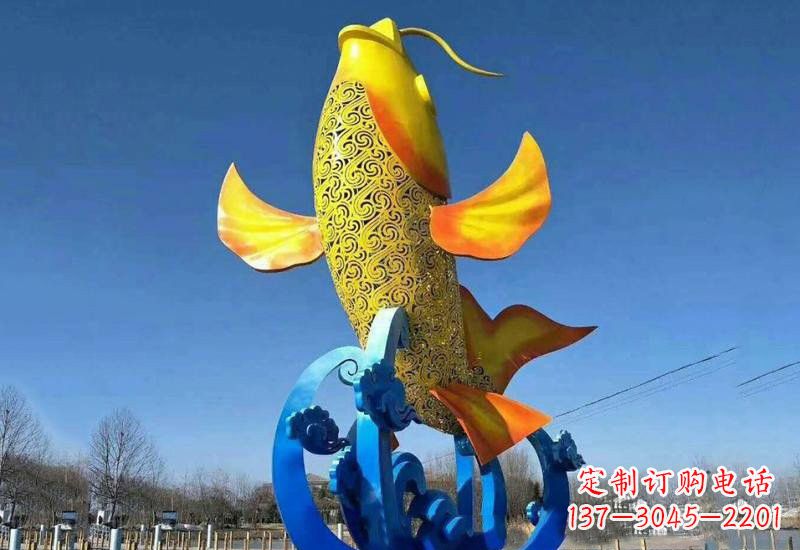 台州不锈钢鲤鱼雕塑——城市的一道风景线