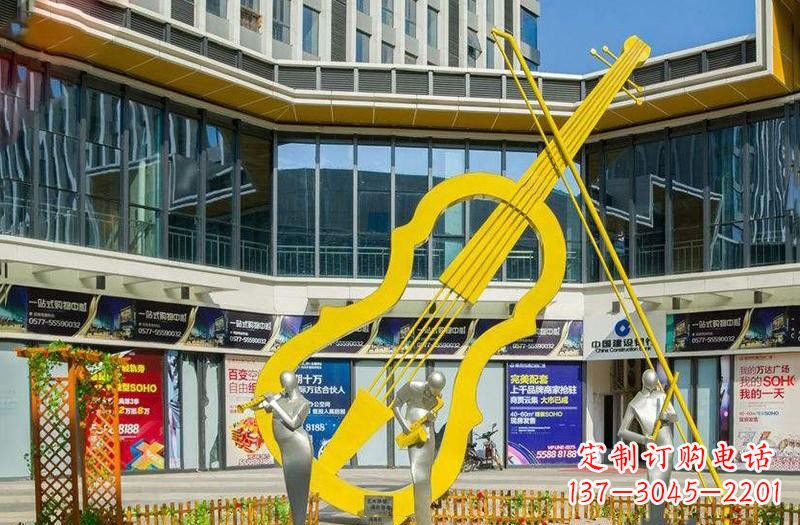 台州不锈钢大提琴雕塑美的融合