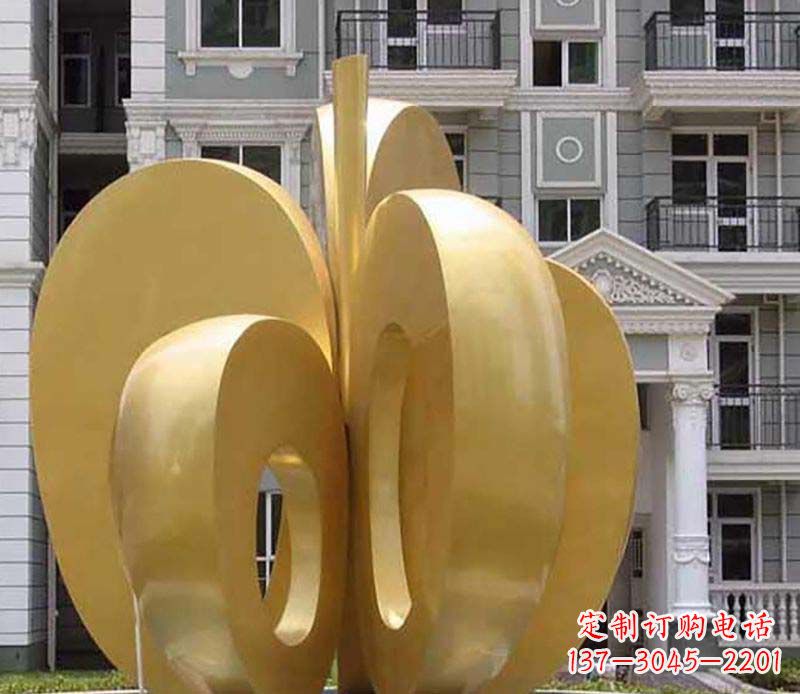 台州不锈钢苹果雕塑极具视觉震撼力