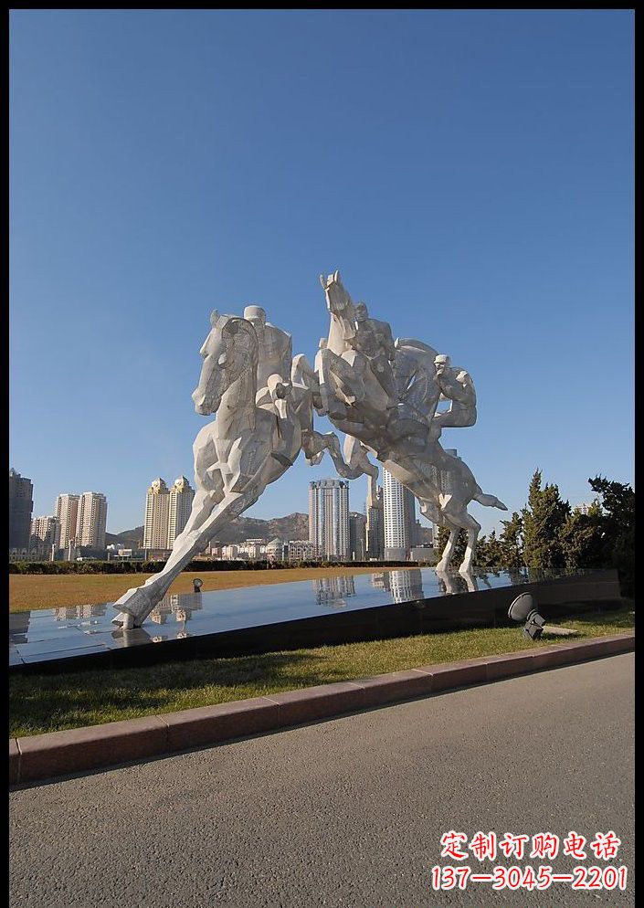 台州不锈钢骑马雕塑精美的艺术品