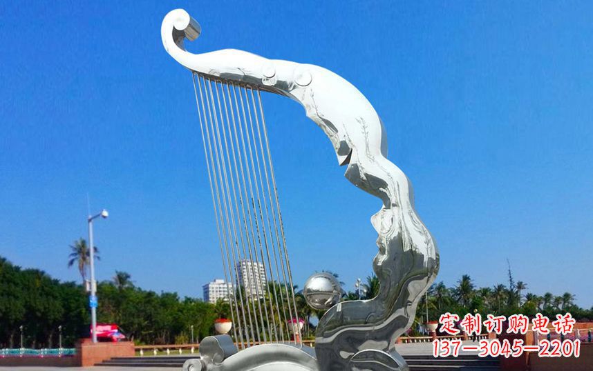 台州不锈钢竖琴广场雕塑
