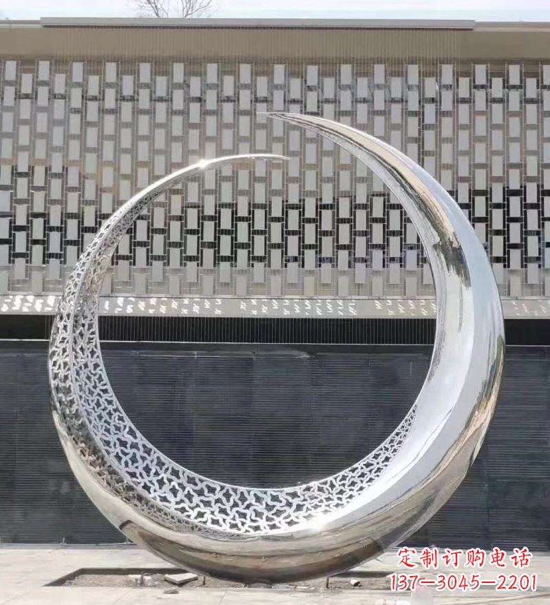 台州不锈钢月亮雕塑精美的艺术之作