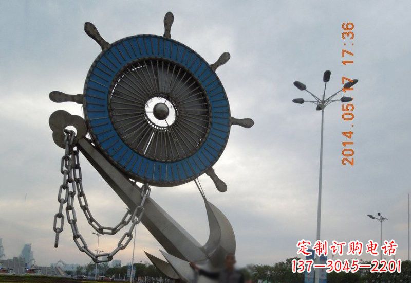 台州不锈钢船舵船锚雕塑