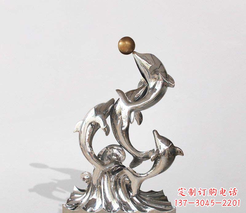 台州不锈钢海豚雕塑精美的艺术杰作