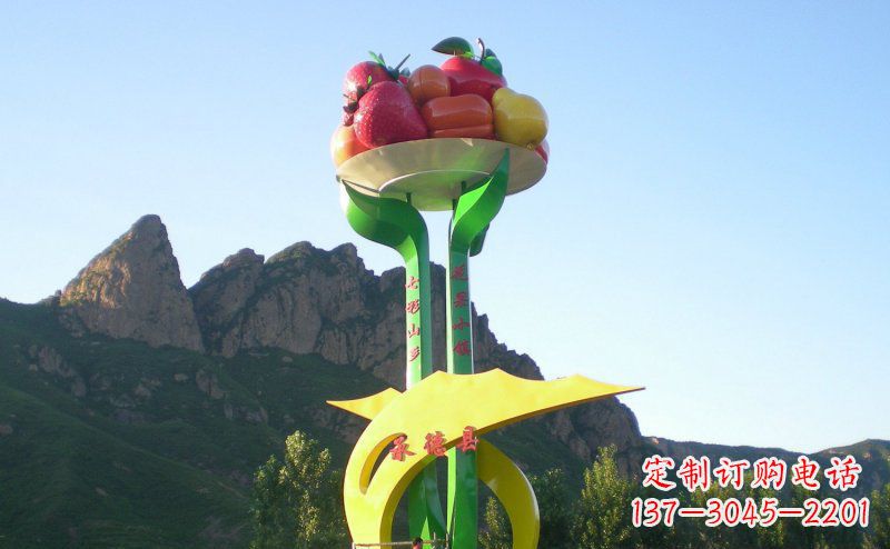 台州不锈钢制作的苹果雕塑