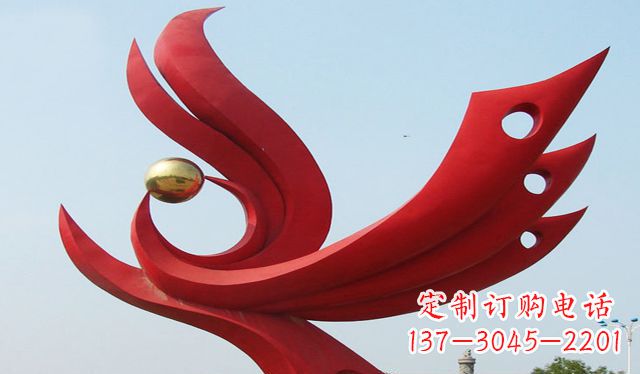 台州不锈钢凤凰雕塑象征着美丽与智慧