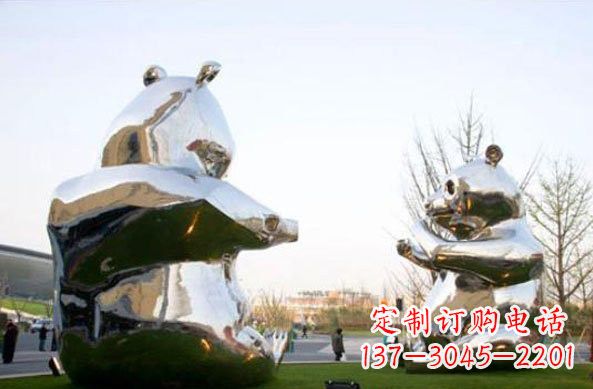 台州不锈钢熊猫雕塑传递友谊与和平