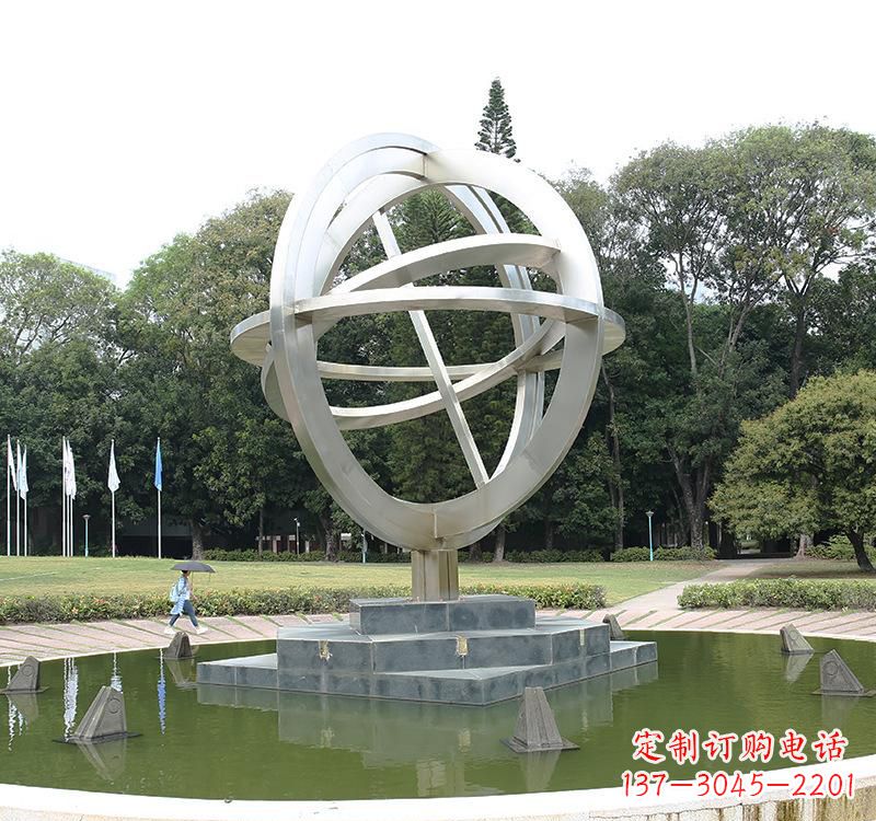 台州不锈钢地球仪雕塑把地球放在手中