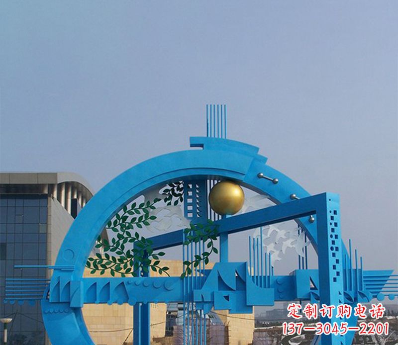 台州不锈钢拱桥雕塑美丽的艺术品