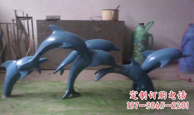 台州不锈钢海豚雕塑精致的艺术品