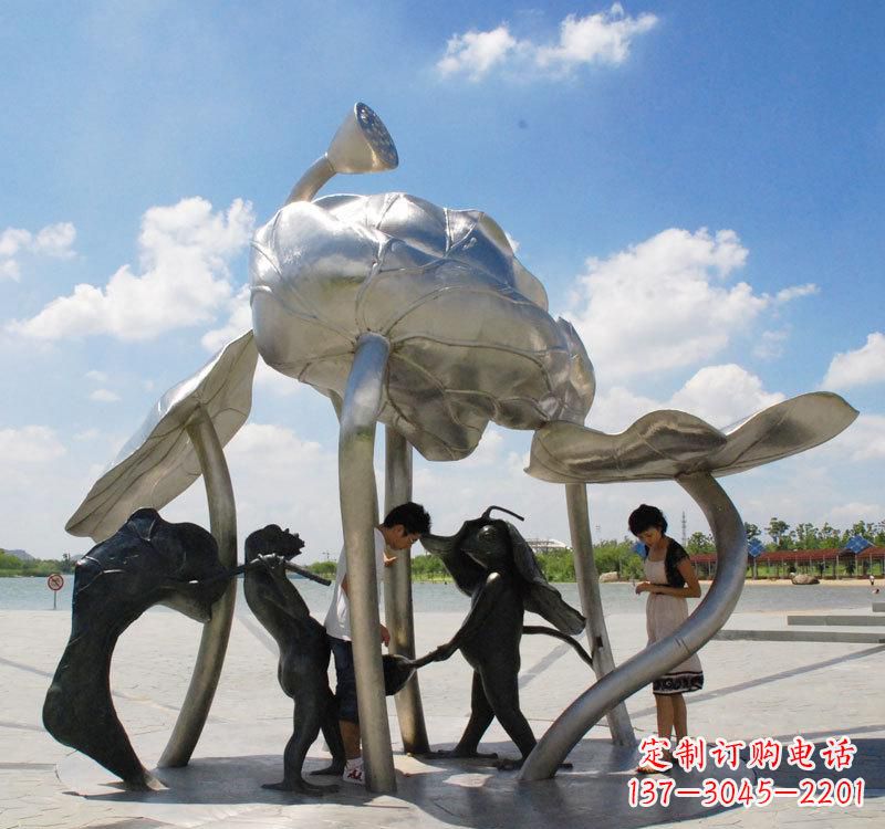 台州荷花之美——不锈钢荷花广场雕塑