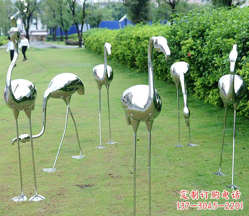 台州不锈钢火烈鸟雕塑美丽的艺术杰作