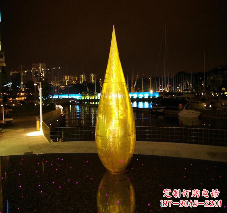 台州不锈钢水滴雕塑给环境带来美丽