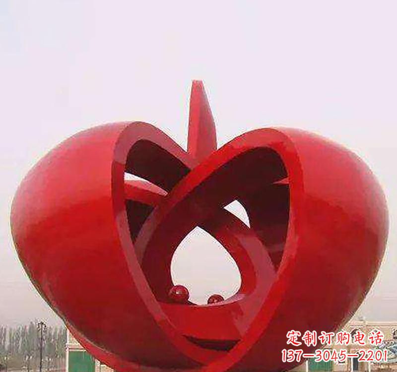 台州不锈钢镂空苹果雕塑精致美观的艺术品