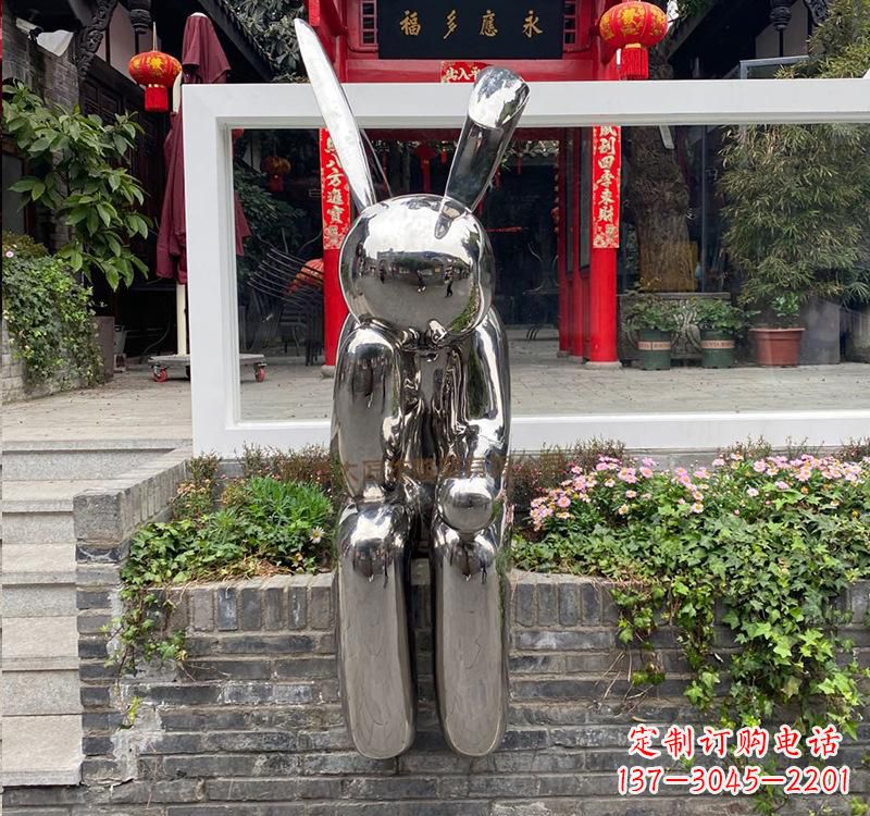 台州不锈钢兔子雕塑精美的艺术作品