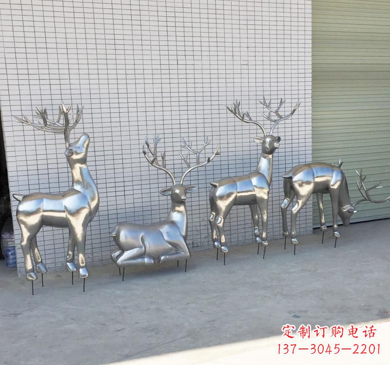 台州不锈钢梅花鹿雕塑传承美丽的自然
