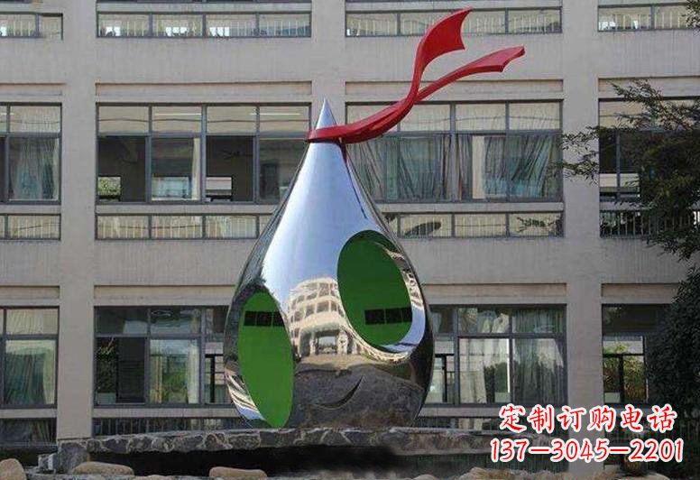 台州不锈钢校园水滴雕塑