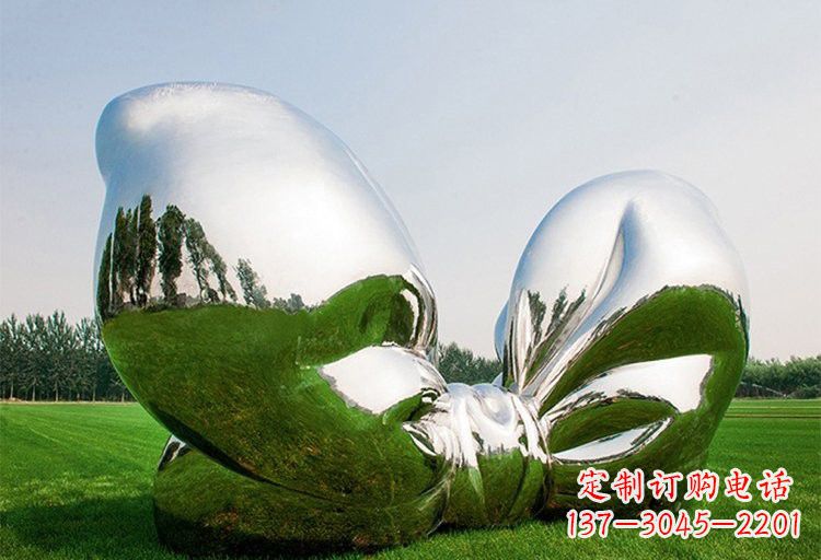 台州艺术之美——不锈钢园林大型蝴蝶结雕塑