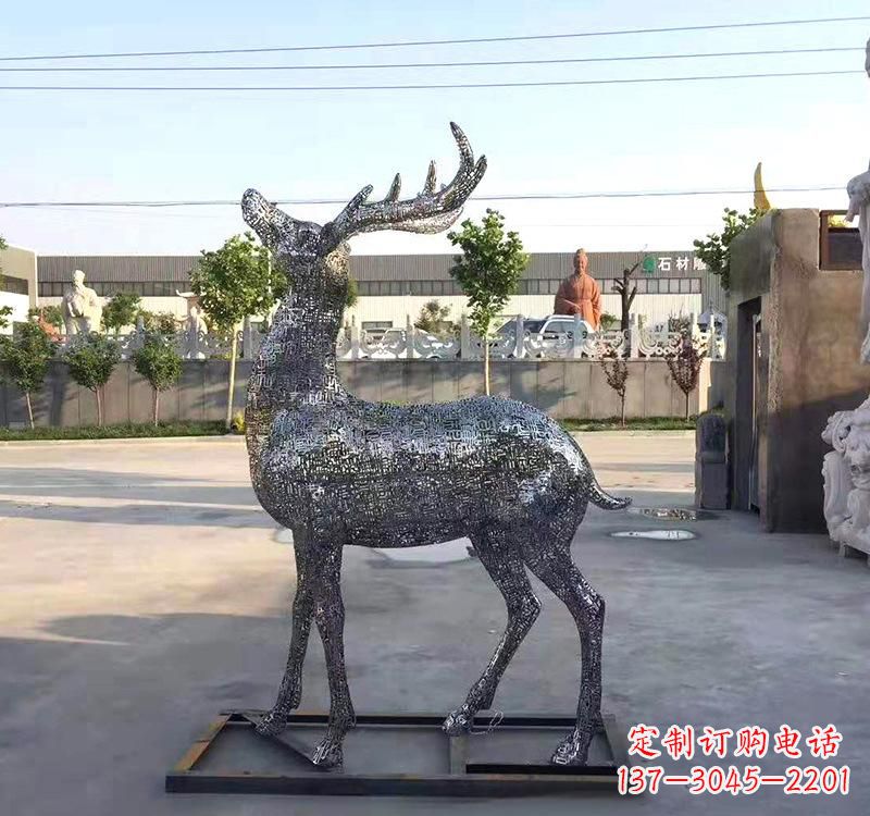 台州不锈钢园林梅花鹿雕塑——艺术精粹