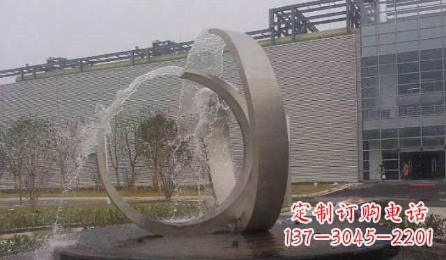 台州不锈钢圆形喷泉雕塑美丽的艺术装置