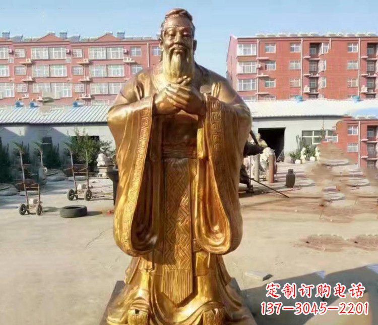 台州纯铜校园古代孔子人物铜雕塑