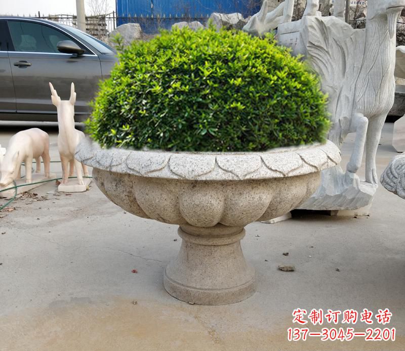 台州大理石花盆雕塑 (2)