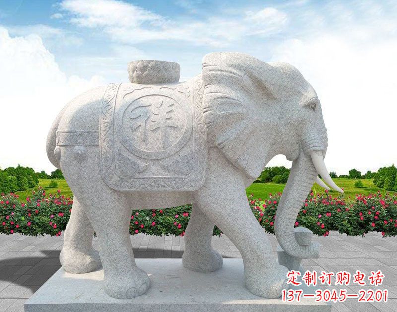 台州精美大理石大象雕塑