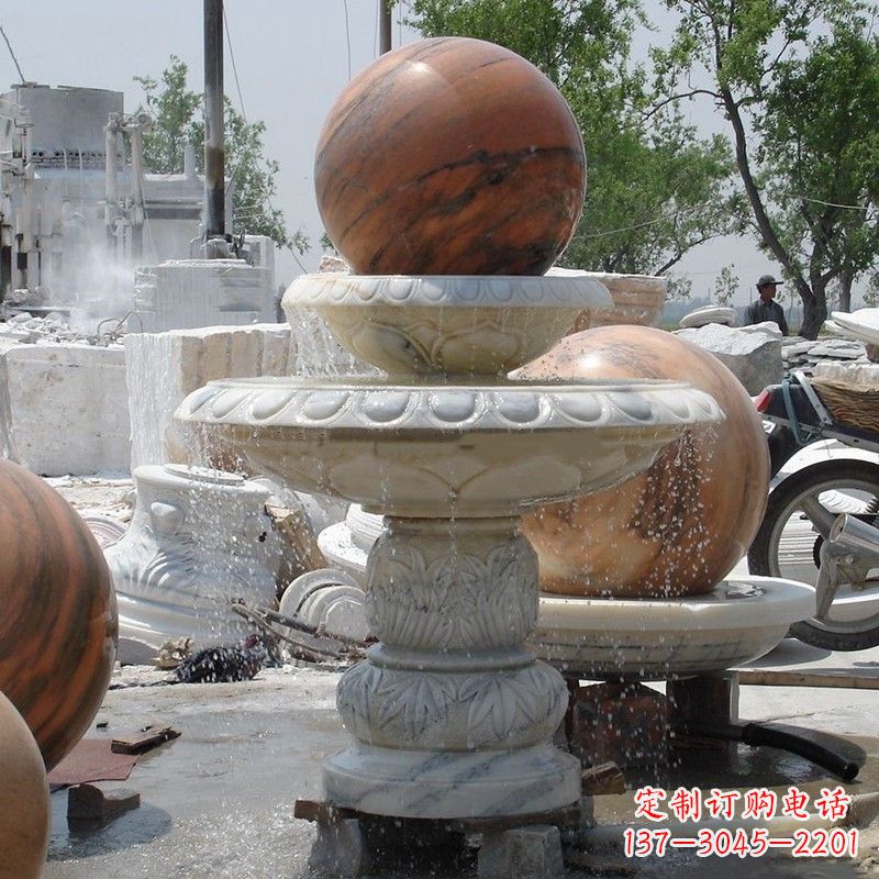 台州大理石石雕风水球精美绝伦的雕塑艺术