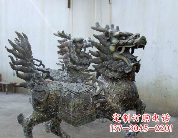 台州精致手工铜麒麟雕塑