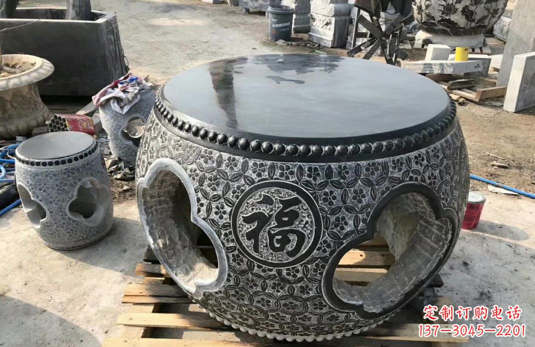 台州中领雕塑 | 精美仿古石桌凳雕塑