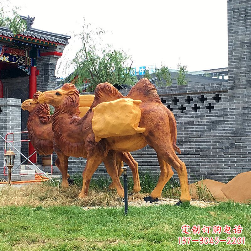 台州仿真骆驼景观雕塑-景区景点仿真动物景观摆件