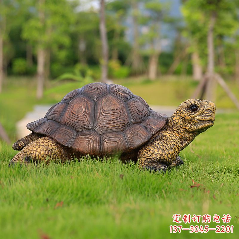 台州仿真乌龟-玻璃钢仿真动物雕塑草坪摆件