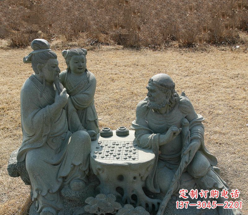 台州八仙下棋铜雕塑