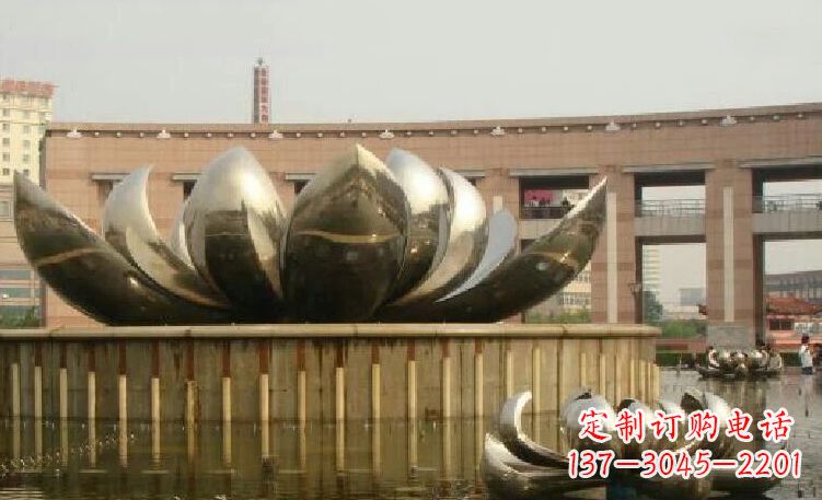 台州廊中领雕塑优质的不锈钢荷花雕塑