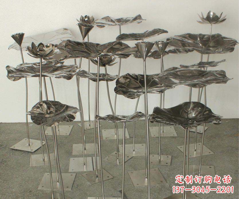 台州精美装饰不锈钢莲叶雕塑