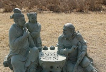 台州八仙下棋铜雕塑