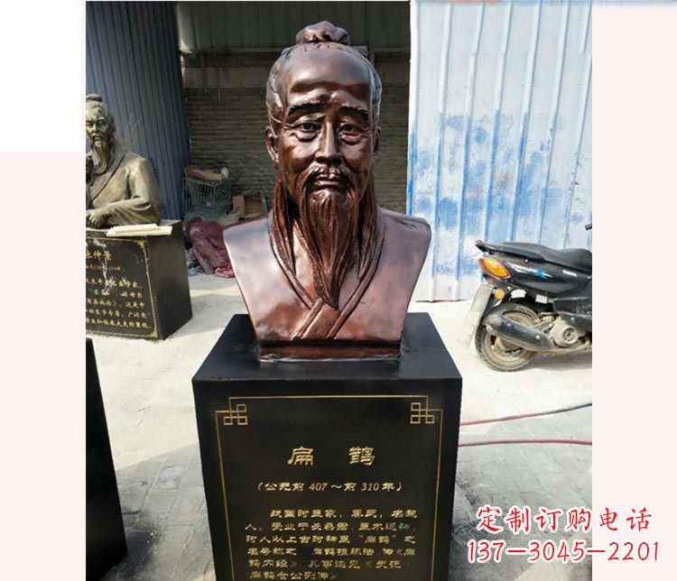 台州铸造古代名医扁鹊胸像，展现生命的传承之美