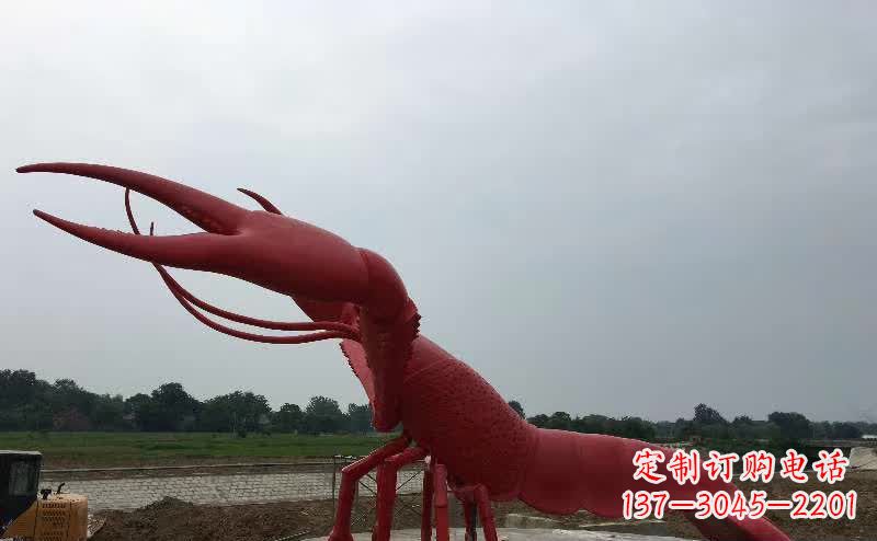 台州广场不锈钢仿真龙虾雕塑