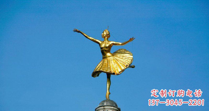 台州广场跳芭蕾舞的西方女人景观铜雕