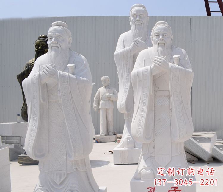 台州汉白玉孔子石雕——传承古代文明,流传着智慧