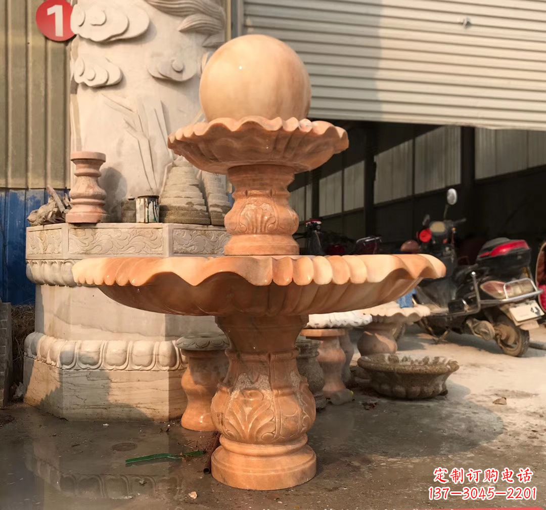 台州石雕流水龙头喷泉风水球