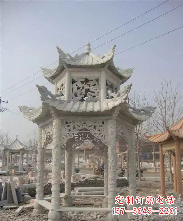 台州双层凉亭石雕