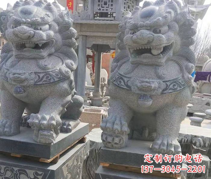 台州寺庙景观仿古石狮子 (3)